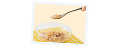 キャットフードをお湯でふやかして食欲アップ