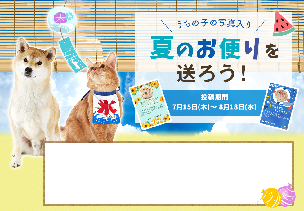 うちの子写真入り夏のお便りを送ろう!