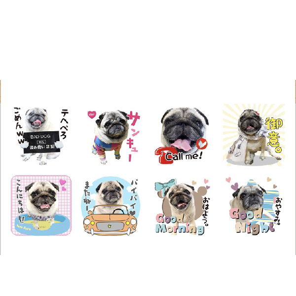 うちの子lineスタンプ あいさつセット 写真でつくるオリジナルlineスタンプ ペット用品の通販サイト ペピイ Peppy