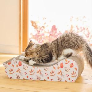 ごろん猫の爪とぎ ナチュラル 季節限定柄 リーフとクリスマス・1個 ごろん猫の爪とぎ ナチュラル 季節限定柄 リーフとクリスマス・1個