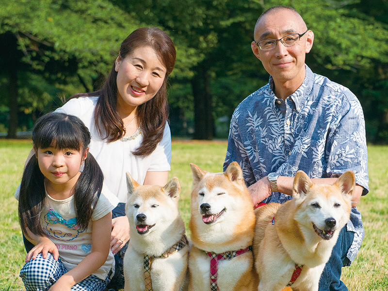 犬好き・ボランティアをする古川さん家族・柴犬
