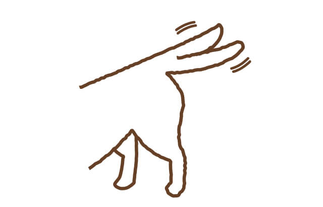 力を入れて素早くしっぽを振る意味