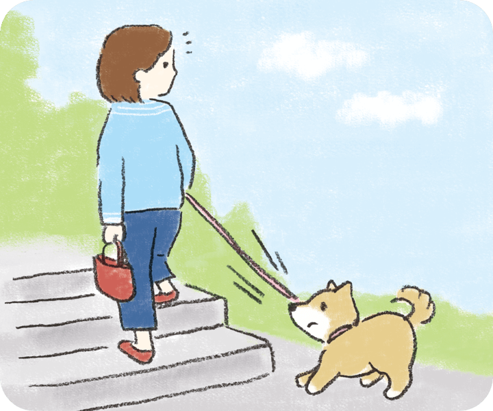 犬が段差を上がり降りするのを嫌がる