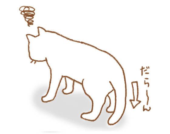 しっぽがいつも垂れている